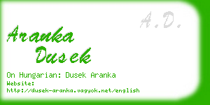 aranka dusek business card